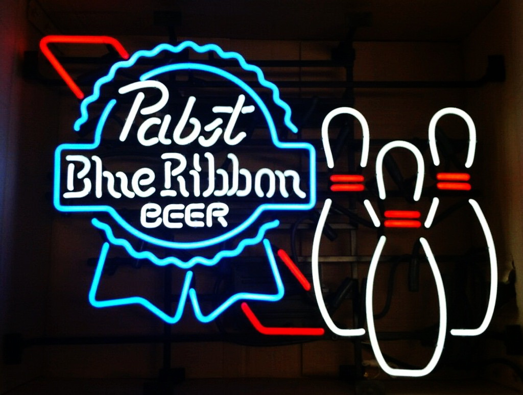 Pabst Blue Ribbon Bowling Neon Sign